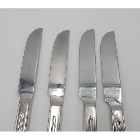 Retroneu INFINITE Stainless Dinner Knives Serrated 18/8 Korea Glossy Flatware S4 - Picture 6 of 9